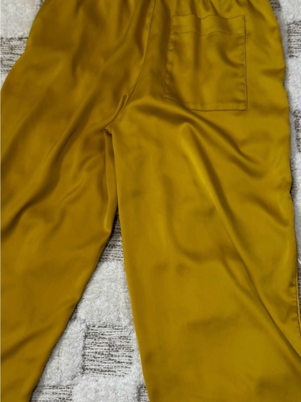 Zara Satin Wide-Leg Drawstring Pants — Mustard Gold. 🔥trending fall 2026 color🔥 - Picture 3 of 5